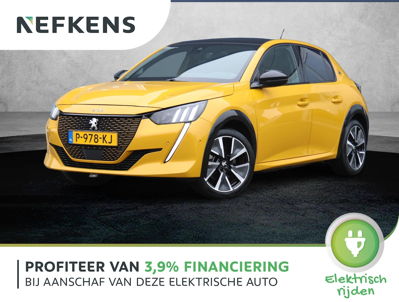 Peugeot e-208 - GT Pack 50 kWh 3-fase | Glazendak | ACCU 92% | Halfleer | Stoelverwarming | Navigatie | 17 - AutoWereld.nl