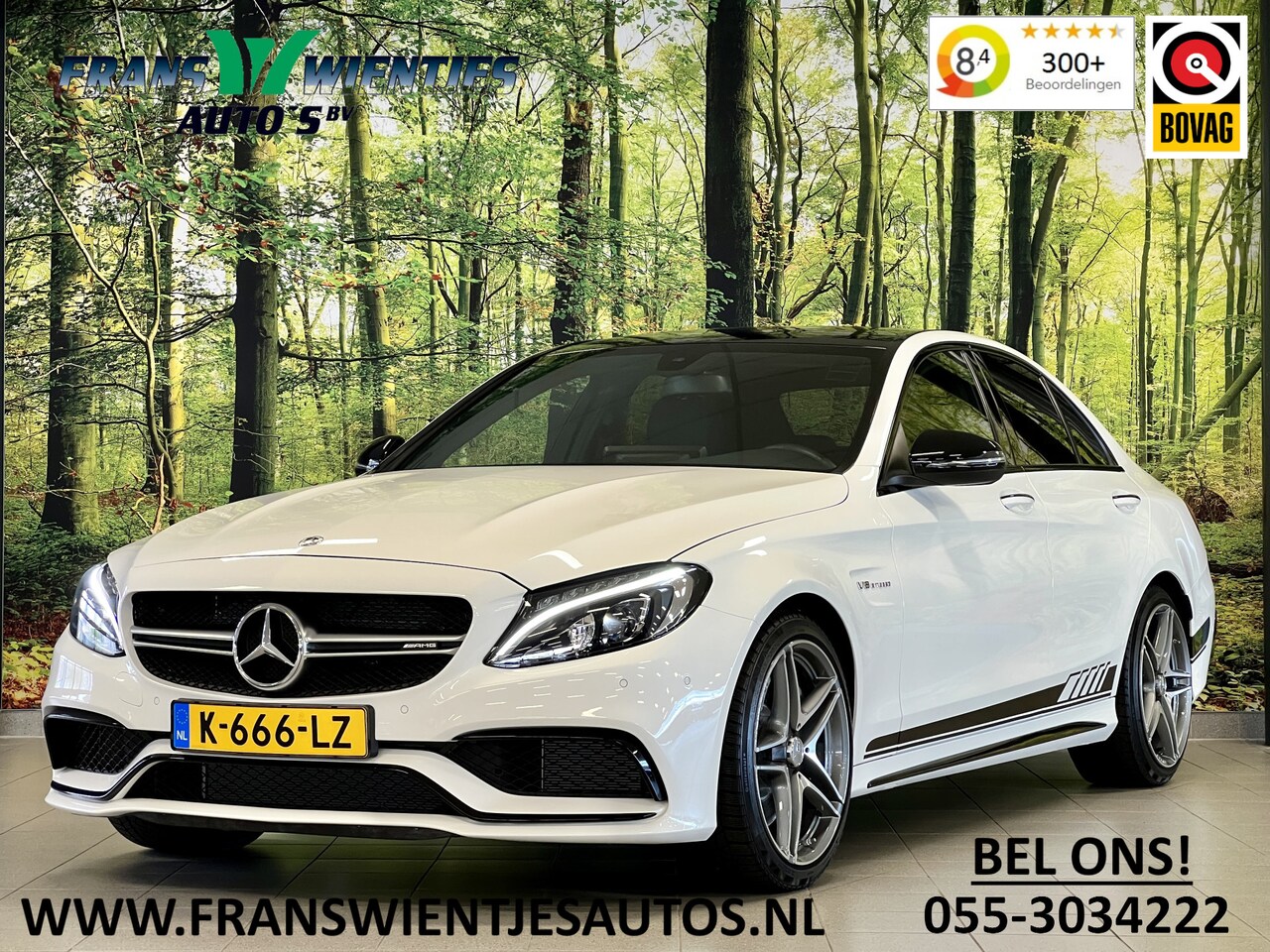 Mercedes-Benz C-klasse - AMG 63 | 19" Lichtmetaal | Camera | LED | Leder | Cruise Control | Airconditioning | Parke - AutoWereld.nl
