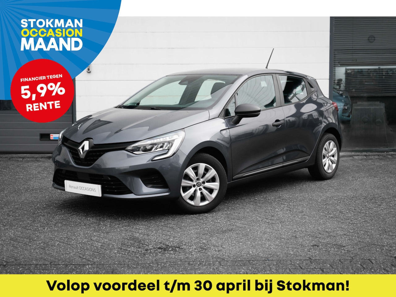 Renault Clio - 1.0 TCe 100 PK Life | Airco | Blue Tooth | DAB Radio | Ramen voor elektrisch | Gris Titane - AutoWereld.nl