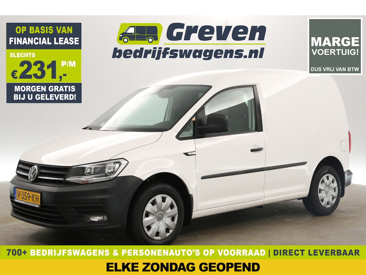 Volkswagen Caddy - 2.0 TDI L1H1 Marge Airco Cruise Elektrpakket Schuifdeur Trekhaak - AutoWereld.nl