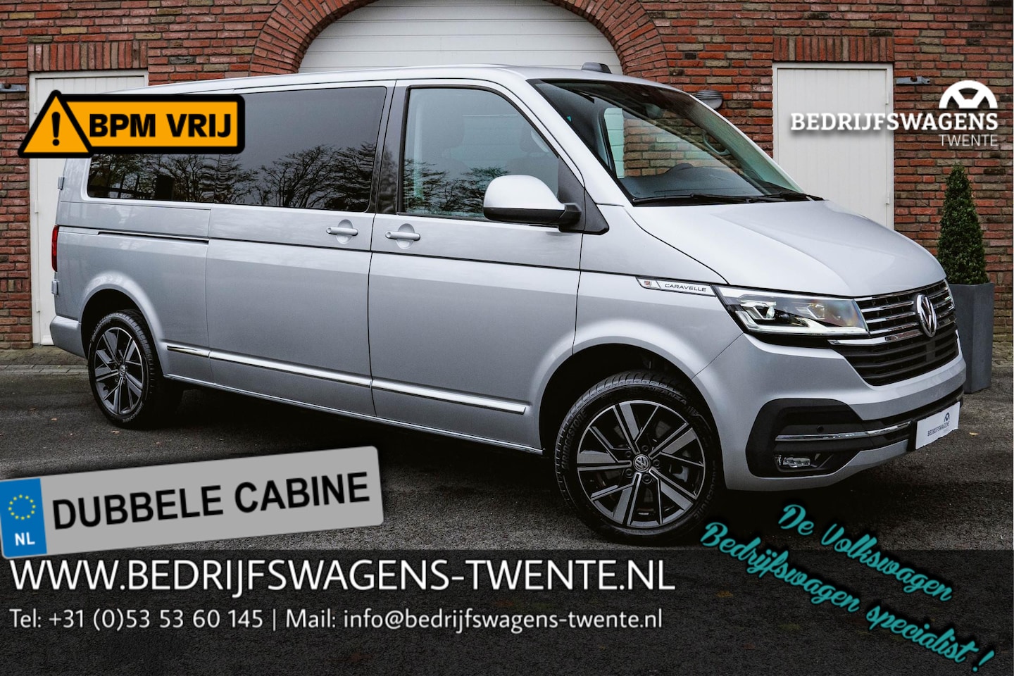Volkswagen Transporter Caravelle - T6.1 2.0 TDI 204 PK DSG L2H1 DUB/CAB A-Deuren ACC | LED | Leder | Apple Carplay/ Android A - AutoWereld.nl