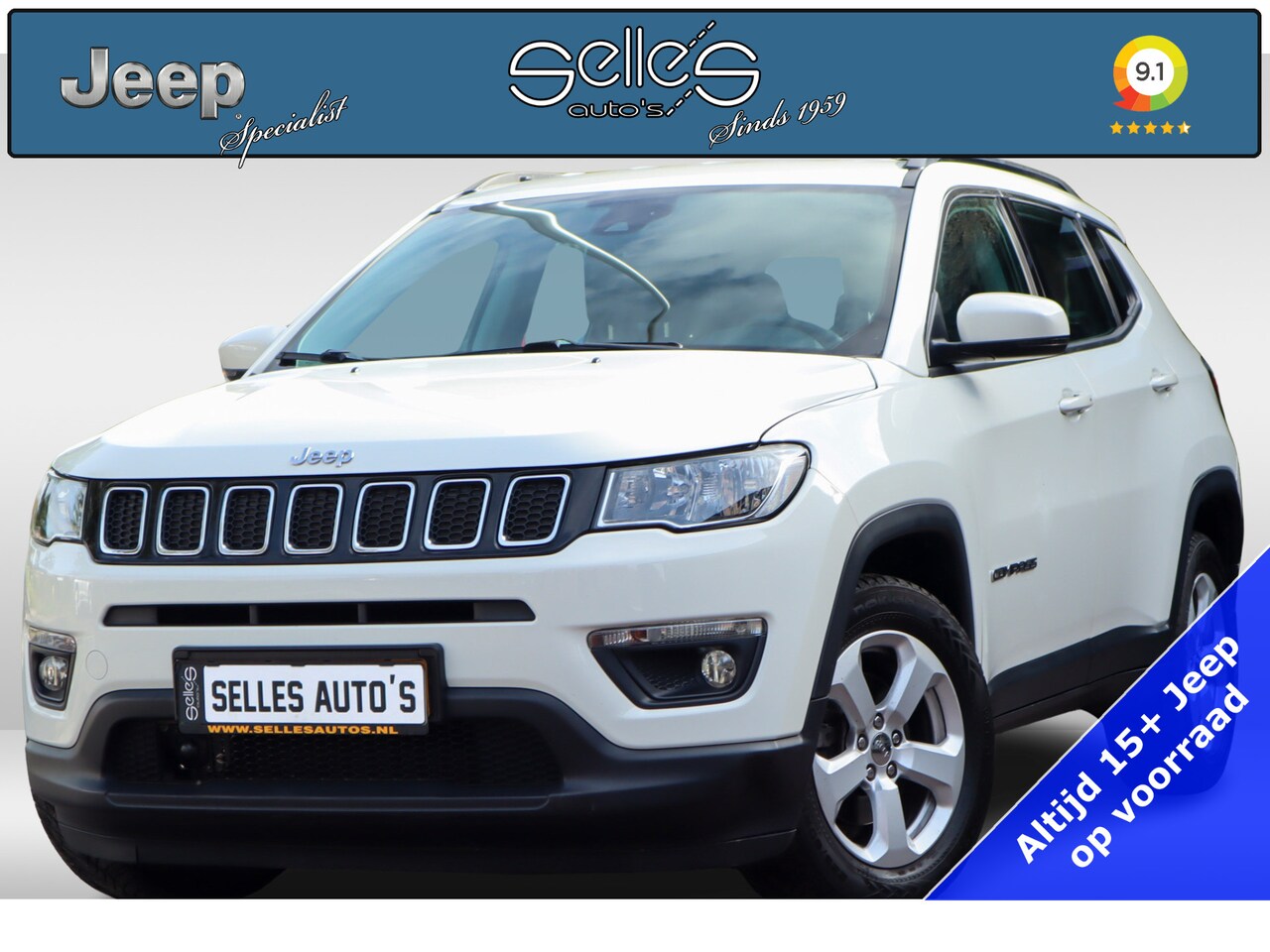 Jeep Compass - 1.4 MultiAir Longitude | Navigatie | Camera | Keyless | Half Lederen bekleding - AutoWereld.nl