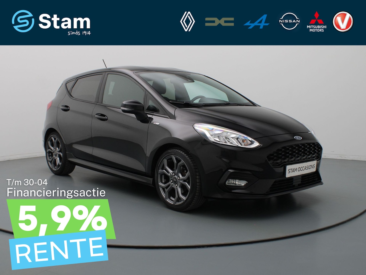 Ford Fiesta - 1.0 EcoBoost ST-Line Cruise | Climate | Carplay | Navi | Parkeersens. achter - AutoWereld.nl