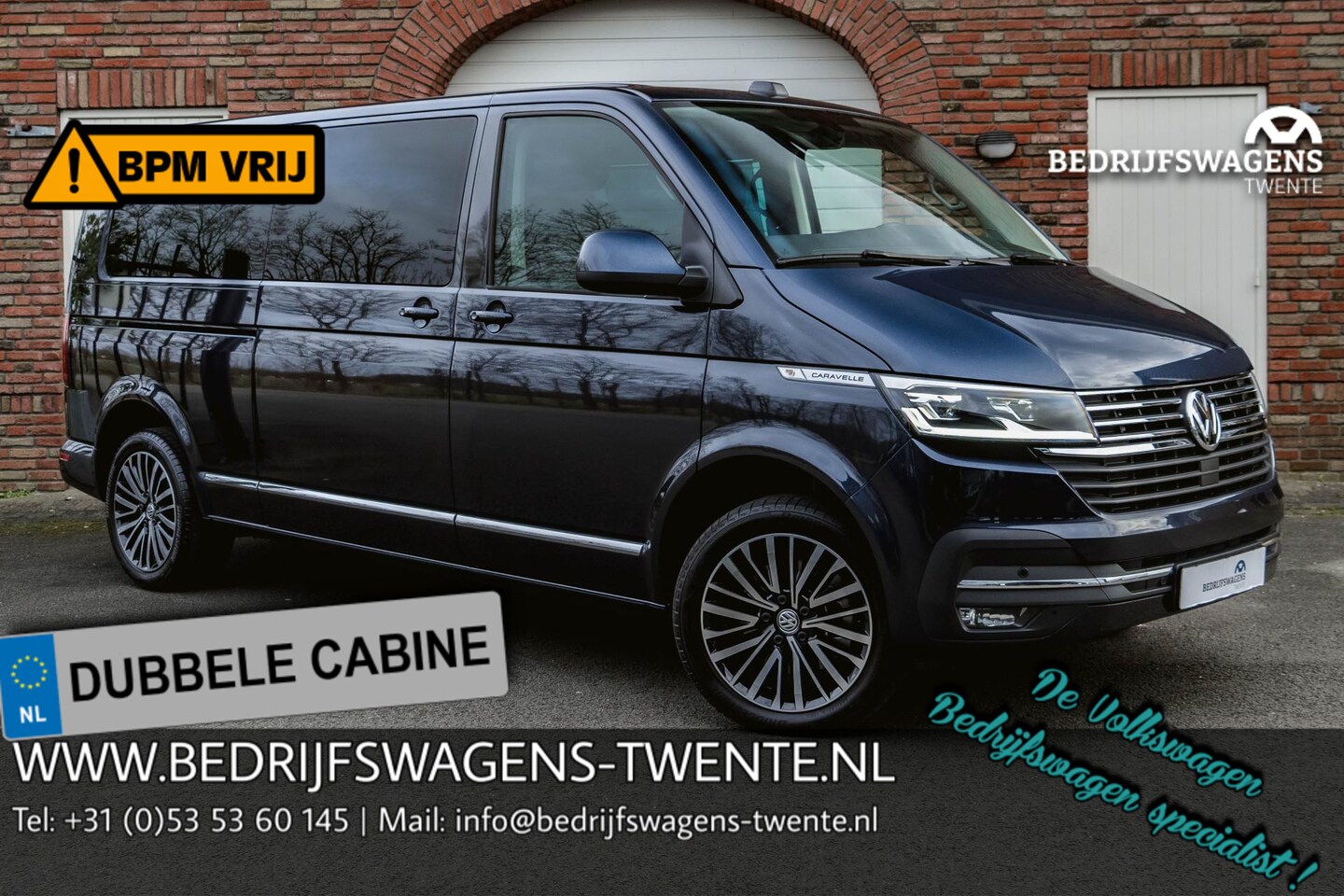 Volkswagen Transporter Caravelle - T6.1 2.0 TDI 204 PK DSG CARAVELLE L2H1 A-KLEP DUB/DUB ACC | LED | Leder | Virtual Cockpit - AutoWereld.nl