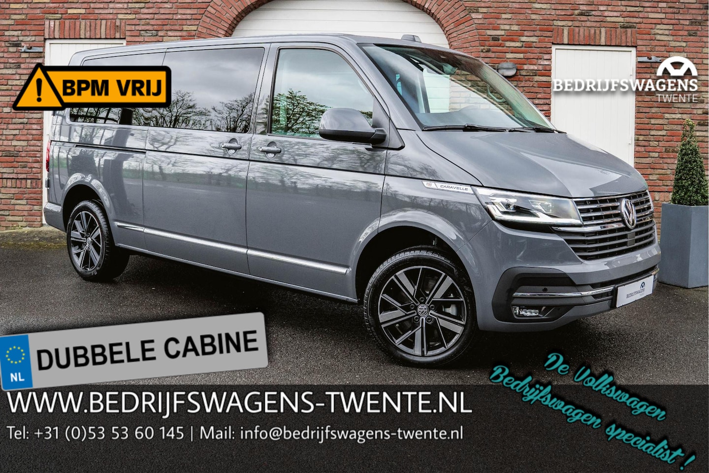 Volkswagen Transporter Caravelle - T6.1 2.0 TDI 204 PK DSG L2H1 A-Deuren DUB/CAB ACC | LED | Leder | Apple Carplay/ Android A - AutoWereld.nl