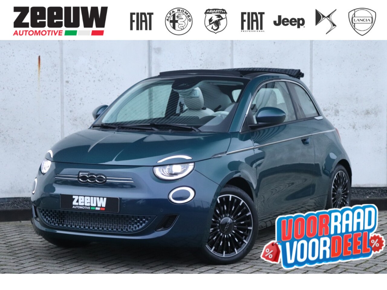 Fiat 500e - Cabrio La Prima 42 kWh | Technology | Navi | Camera | 17" - AutoWereld.nl