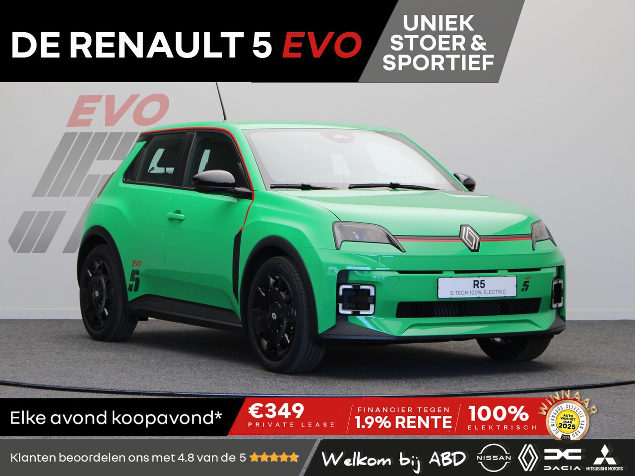 Renault 5 - EVO Urban Range 120pk 40 kWh | Exclusief bij ABD | Vol opties | Sportief design | Carbon | - AutoWereld.nl
