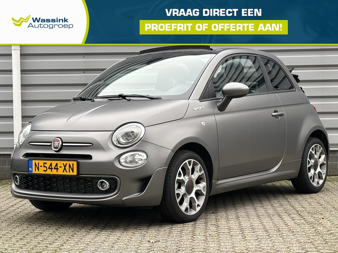 Fiat 500 C - 1.0 Hybrid 70pk Sport | Carplay | Matte kleur | 5931km & Origineel NL! | Climate control | - AutoWereld.nl