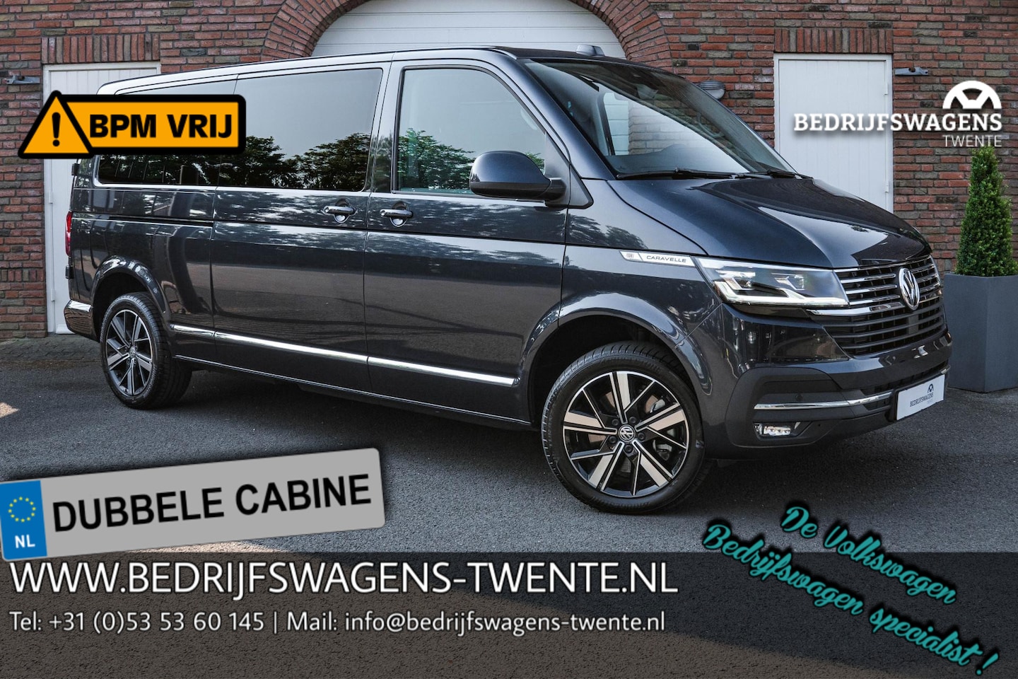 Volkswagen Transporter Caravelle - T6.1 2.0 TDI 204 PK DSG L2H1 DUB/CAB A-Deuren ACC | LED | Leder | Apple Carplay/ Android A - AutoWereld.nl