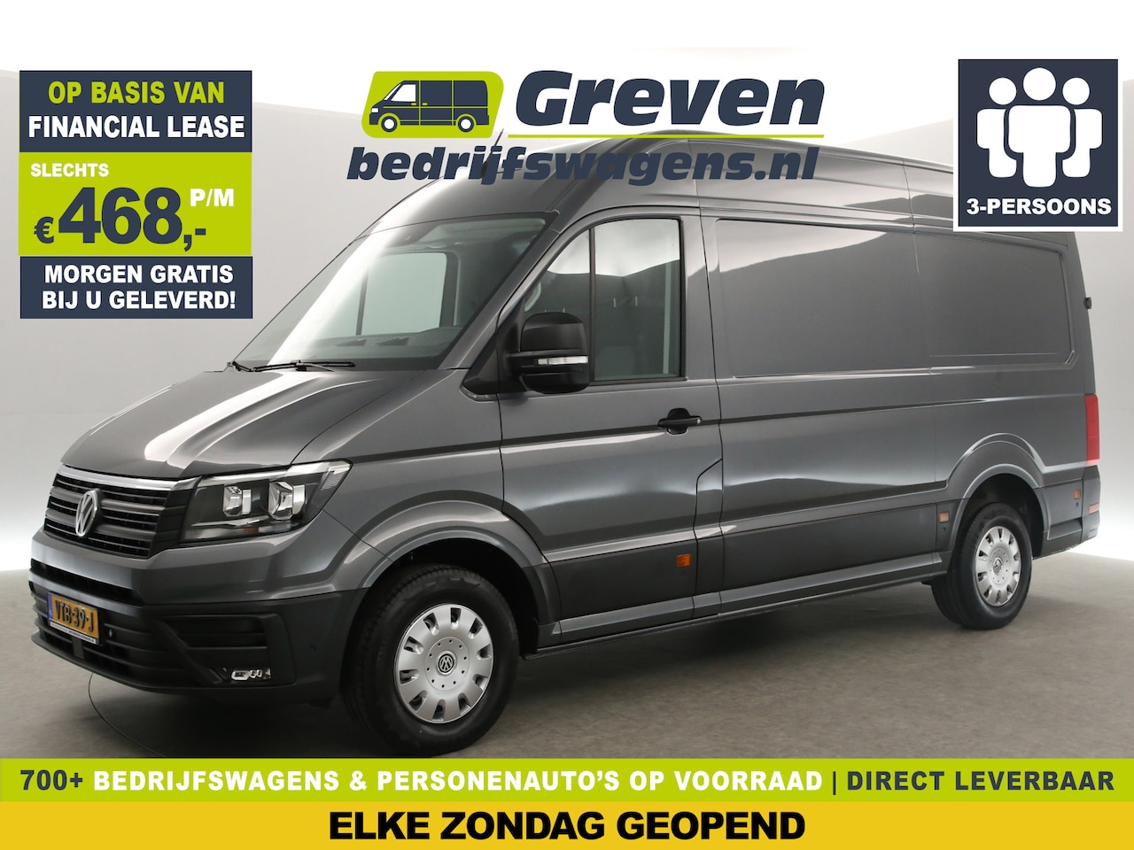 Volkswagen Crafter - 35 2.0 TDI Exclusive L3H3 140PK 3000KG Airco Cruise Camera Carplay Navi PDC 3 Persoons Tre - AutoWereld.nl