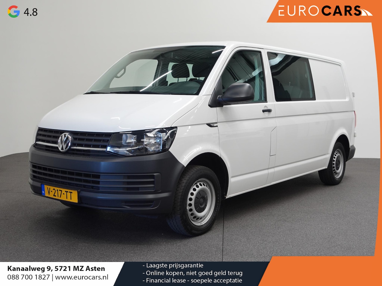 Volkswagen Transporter - T6 L2H1 102pk Dubbele cabine Airco Cruise control Trekhaak Euro6 Bluetooth - AutoWereld.nl