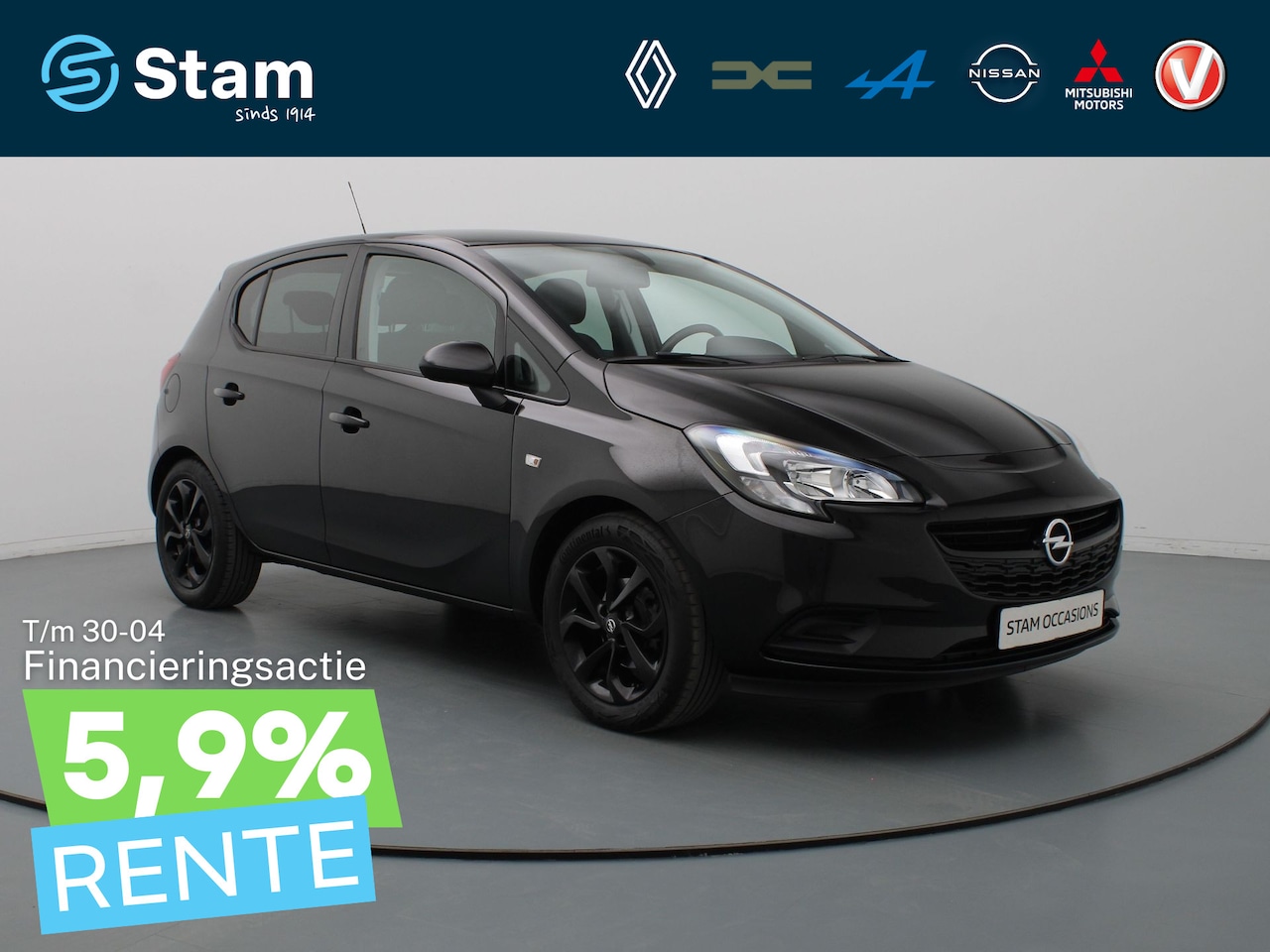 Opel Corsa - 1.4 Black Edition Airco | Cruise | Carplay | Navi | Parkeersens. achter - AutoWereld.nl