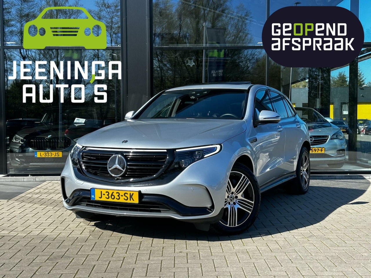 Mercedes-Benz EQC - 400 4MATIC Business Solution AMG 80 kWh | Dak | Zwarte hemel | Half leder | Zeer netjes - AutoWereld.nl