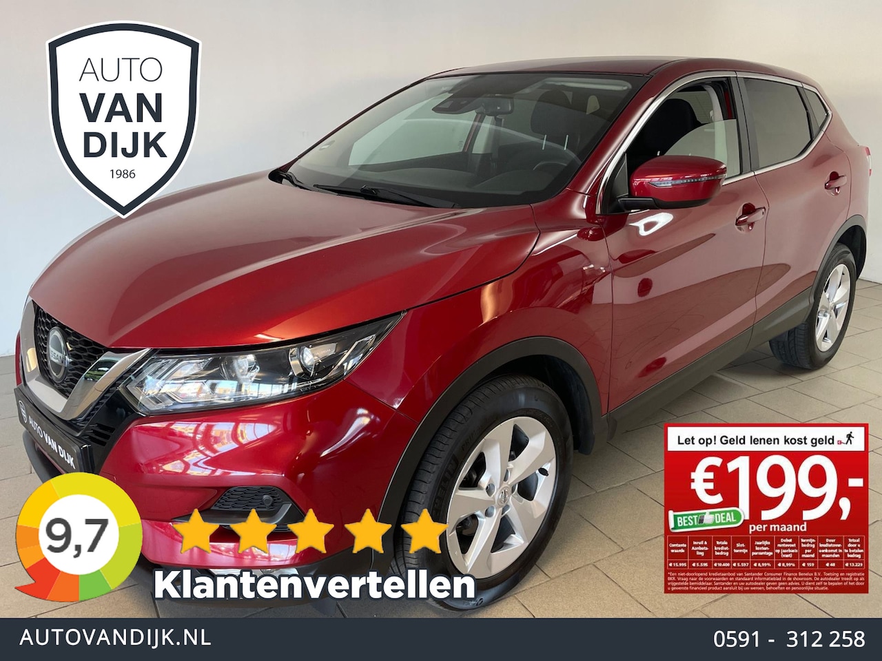 Nissan Qashqai - 1.3 DIG-T Tekna + AIRCO NAVI CRUISE BLUETOOTH MULTI STUUR VELGEN PRIVACYGLAS ZEER NETTE AU - AutoWereld.nl
