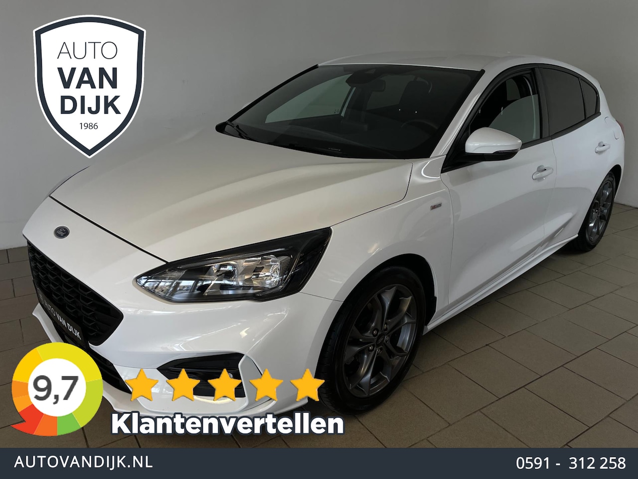 Ford Focus - 1.0 EcoBoost ST Line Business AIRCO NAVI BLUETOOTH ELEK RAMEN CENT VERG VELGEN ZEER NETTE - AutoWereld.nl