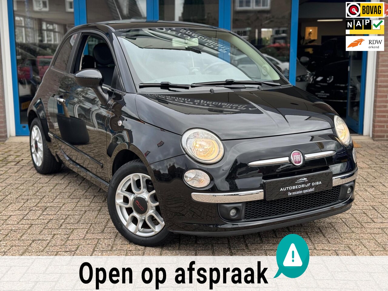 Fiat 500 - 1.2 Sport 2009 Zwart NAVI AIRCO LM APK NAP! - AutoWereld.nl