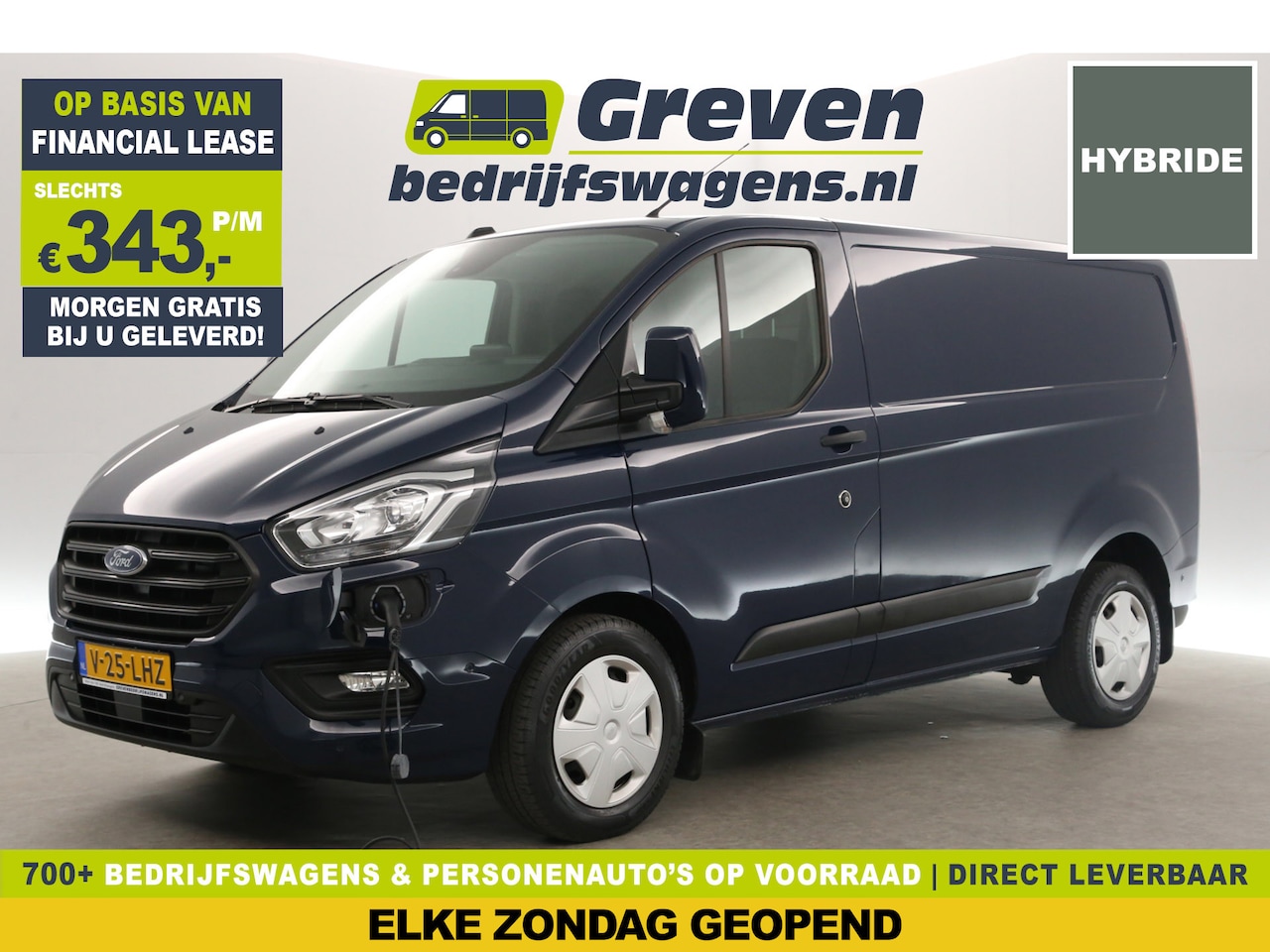 Ford Transit Custom - 340 Ecoboost L1H1 211PK | BENZINE | Plug-in Hybride | EMISSIEVRIJE ZONE | Airco Cruise Car - AutoWereld.nl