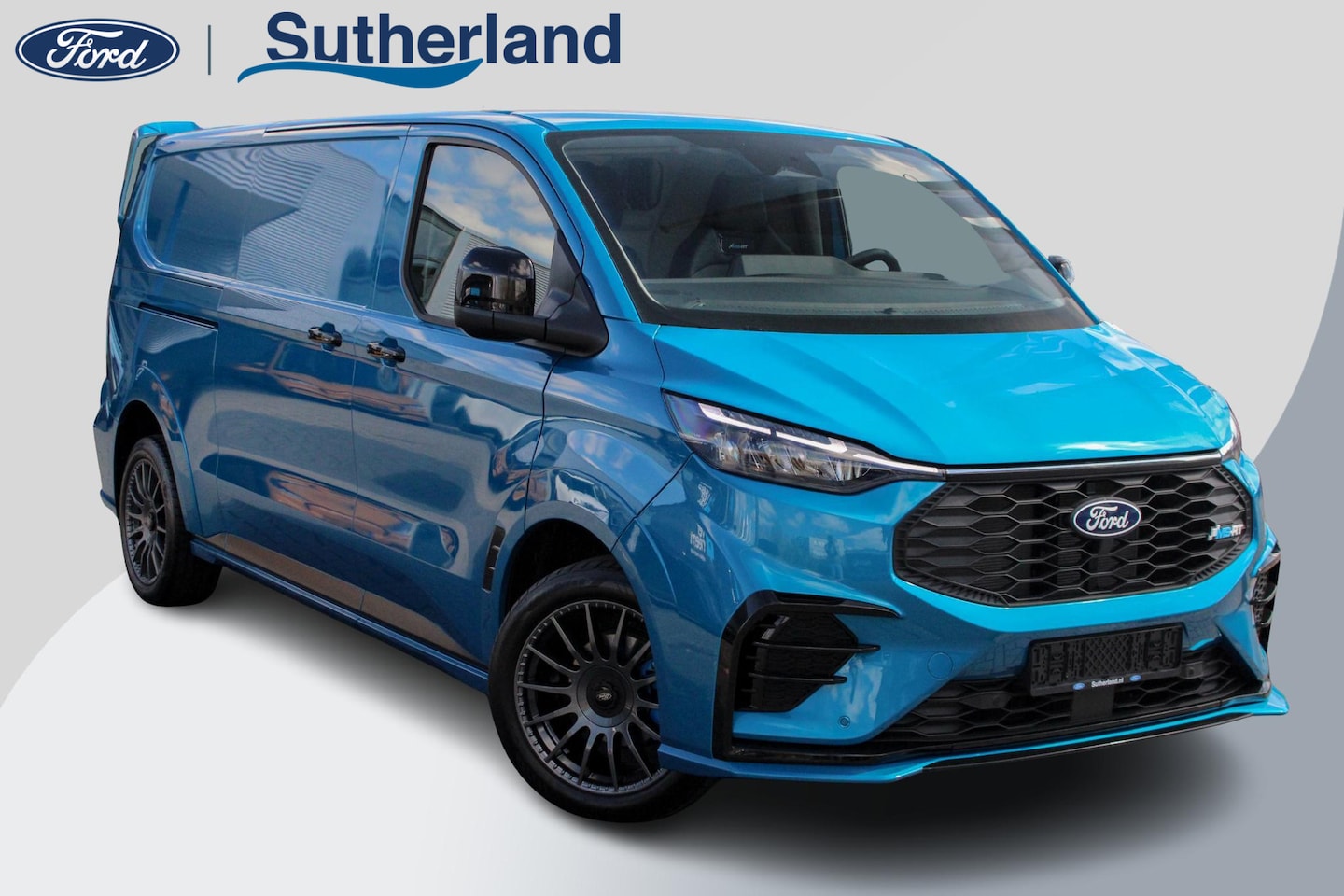 Ford Transit Custom - 320 2.0 TDCI L2H1 MS-RT AWD Digital Aqua Blue | Dubbele zijschuifdeur | Inklapbare trekhaa - AutoWereld.nl