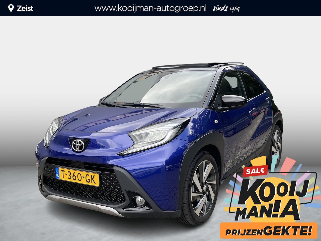 Toyota Aygo X - 1.0 VVT-i MT envy Cabrio leuke Two-Tone blauw/zwarte uitvoering | Draadloos telefoonlader - AutoWereld.nl