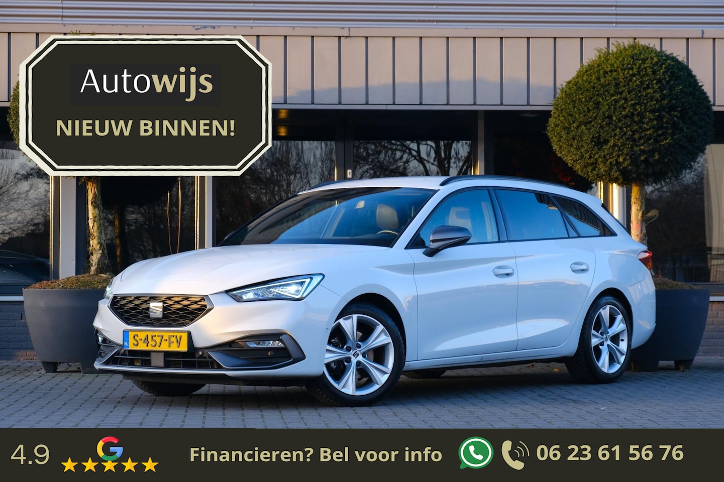 Seat Leon Sportstourer - 1.5 eTSI FR|AUT|Digidash|Led|Stuurverw|Carplay - AutoWereld.nl