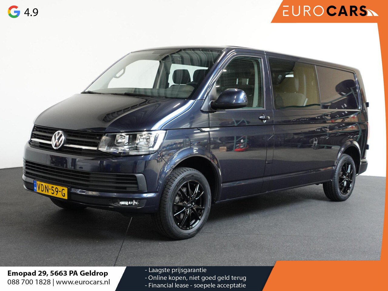Volkswagen Transporter - 102pk L2H1 Dubbele cabine 6-Zits Navigatie Trekhaak Airco Cruise control * - AutoWereld.nl