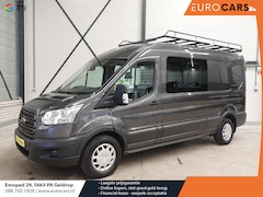 Ford Transit - 130pk L3H2 Dubbele Cabine 6-Zits Airco Cruise control Trekhaak Imperiaal Euro6
