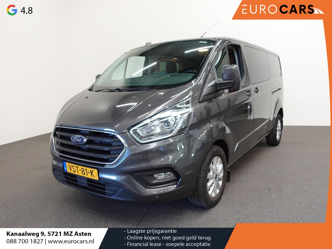 Ford Transit Custom - 300 2.0 TDCI L2H1 Limited Dubbele Cabine Automaat Navi Airco 2x schuifdeuren  Trekhaak Par - AutoWereld.nl