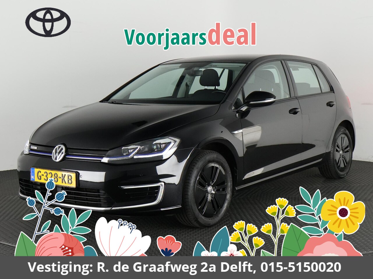 Volkswagen e-Golf - Black Edition 100 kW | Navigatie | Climate Control | Lichtsensor | - AutoWereld.nl