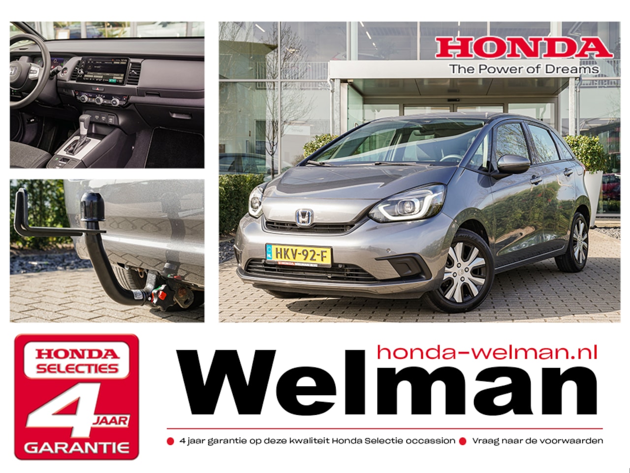 Honda Jazz - 1.5i V-TEC e:HEV ELEGANCE - FULL HYBRID - TREKHAAK - AutoWereld.nl