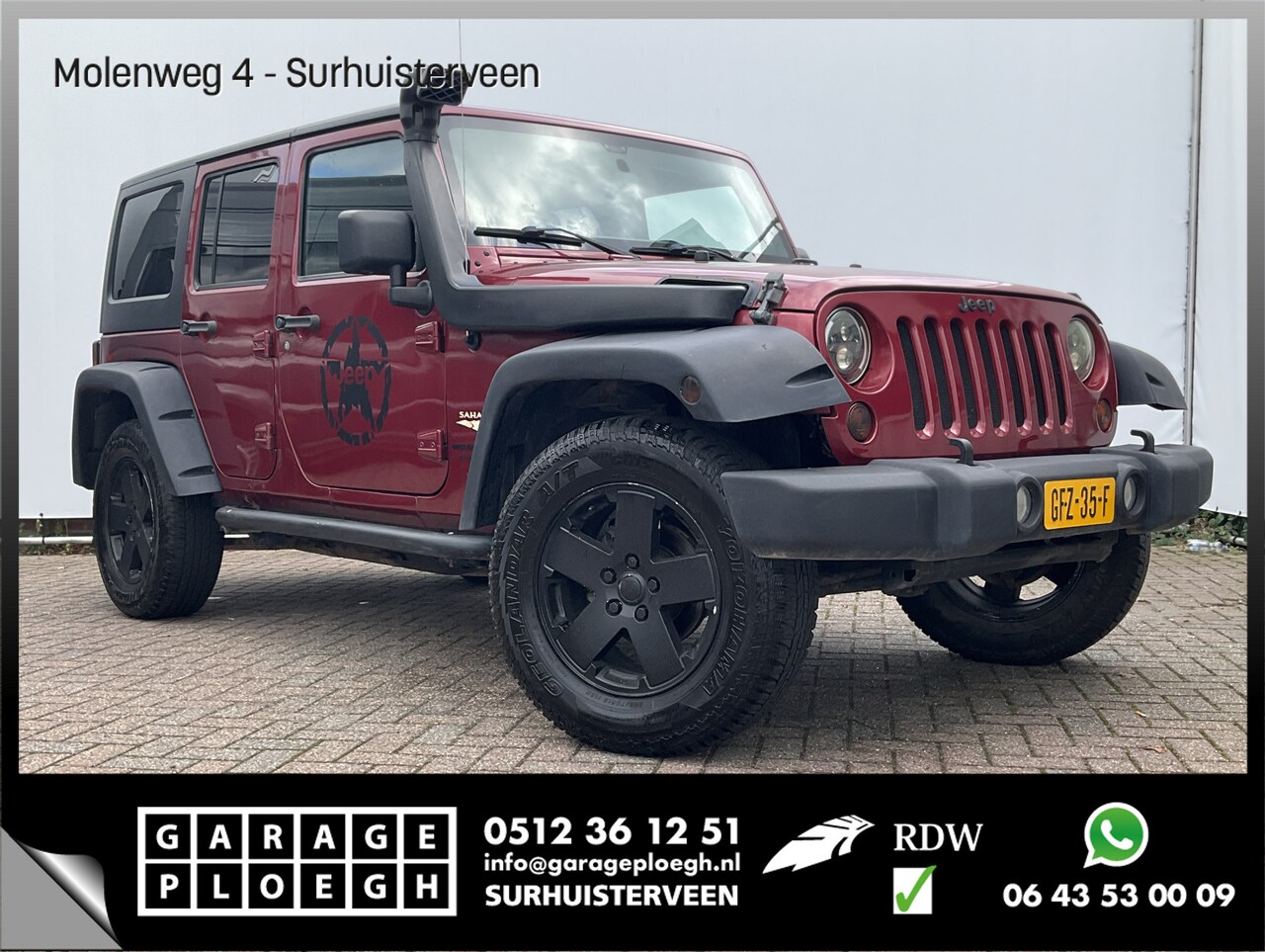Jeep Wrangler Unlimited - 3.8 Sport Sahara 5-deurs Airco Cruise Snorkel Uitstraling! - AutoWereld.nl