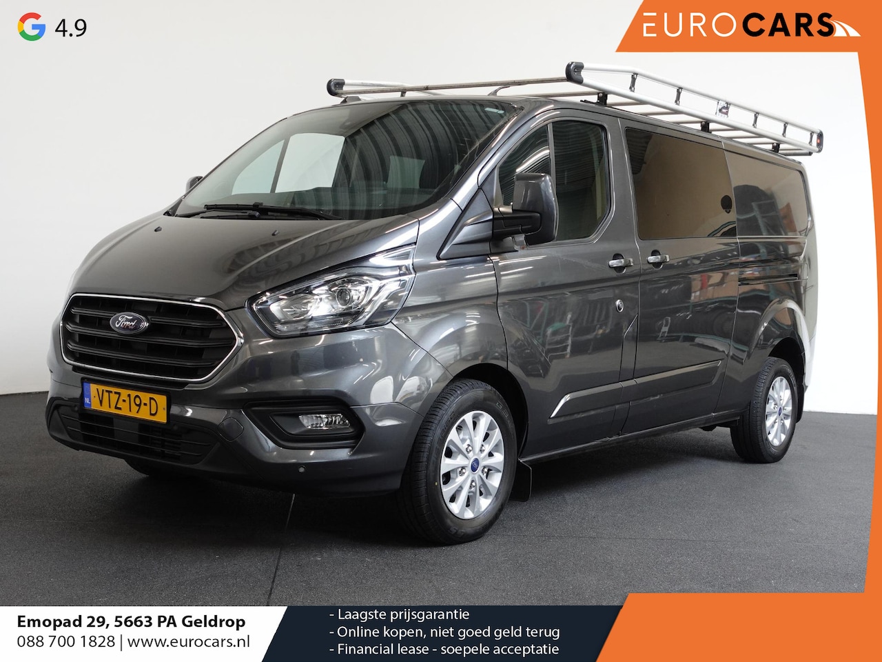 Ford Transit Custom - 300 2.0 TDCI L2H1 Limited Dubbele Cabine Automaat Navigatie Airco 2 Schuifdeuren Trekhaak - AutoWereld.nl