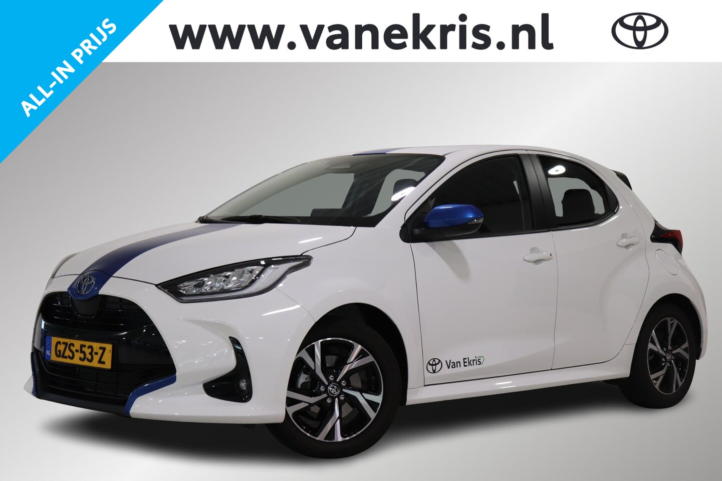 Toyota Yaris - 1.5 Hybrid van Ekris Blue Line Edition, Stoelverwarming voorstoelen, Apple Carplay/Android - AutoWereld.nl