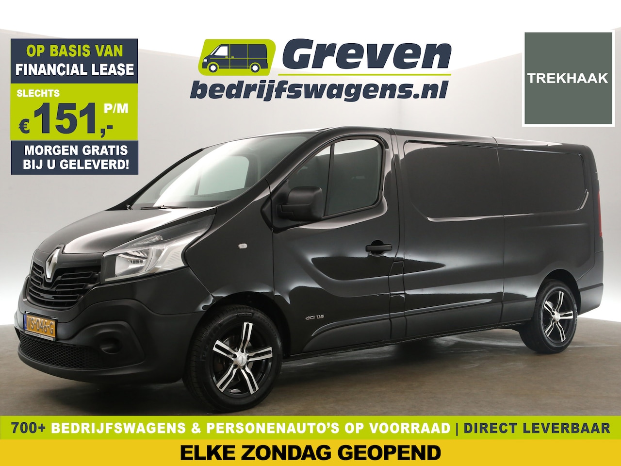 Renault Trafic - 1.6 dCi T29 L2H1 Airco Cruise Navigatie Trekhaak 3 Persoons PDC 17"LMV Elektrpakket - AutoWereld.nl