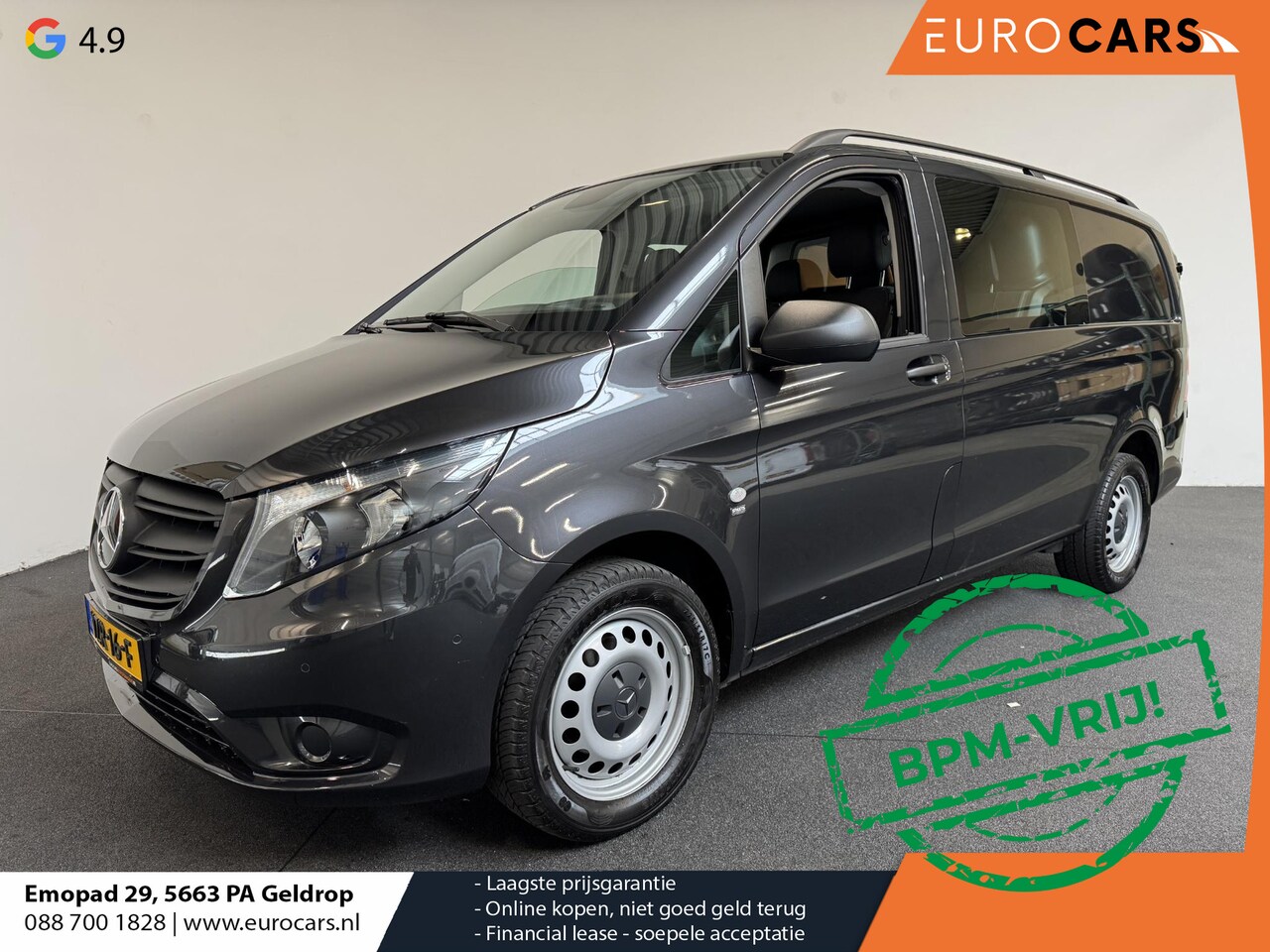 Mercedes-Benz Vito - 114 CDI Lang Dubbele Cabine Automaat Airco Navigatie -App connect Bluetooth Parkeersensore - AutoWereld.nl