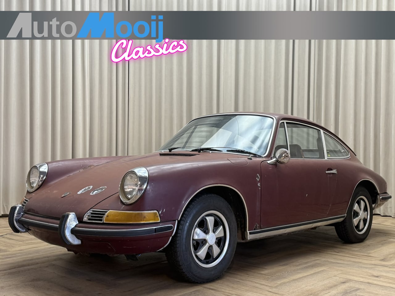 Porsche 911 - T 2.0 Coupé 1969 / Kardex / Fuchs / Longhood / Burgundy Red - AutoWereld.nl