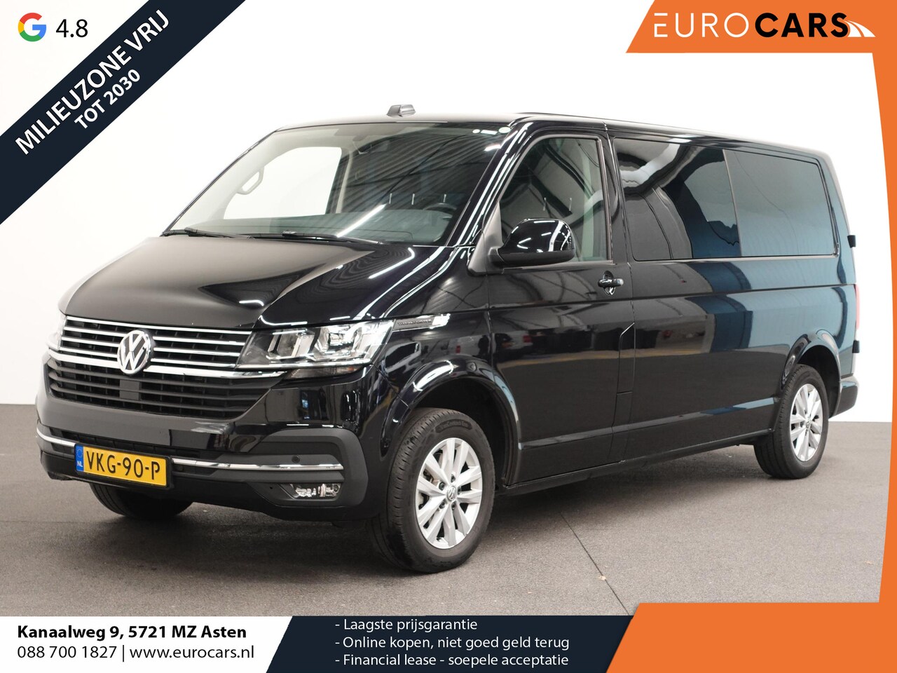 Volkswagen Transporter - 2.0TDI L2H1 150PK Automaat Highline Dubbele Cabine Airco Bluetooth App Connect Camera Crui - AutoWereld.nl