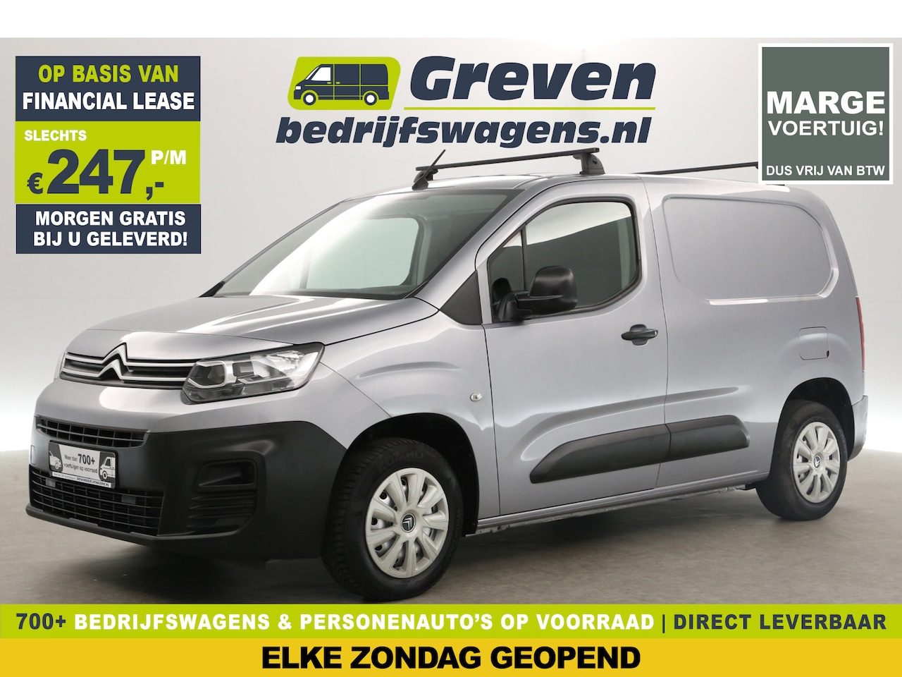 Citroën Berlingo - 1.6 BlueHDI L1H1 | MARGE! | Airco Cruise 3 Persoons Elektrpakket Schuifdeur Trekhaak - AutoWereld.nl