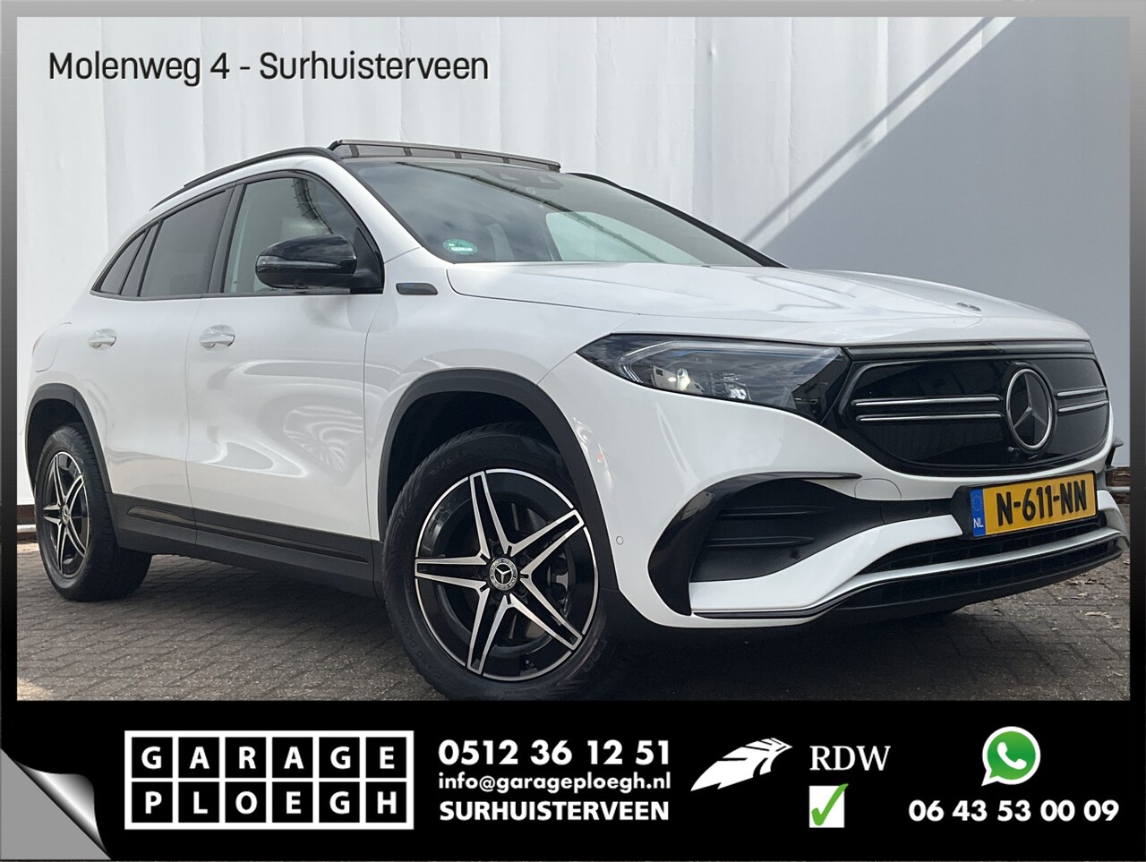 Mercedes-Benz EQA - 250 Business Solution AMG 67 kWh Pano Hud Adap.Cruise Burmester 360Cam VOL! - AutoWereld.nl