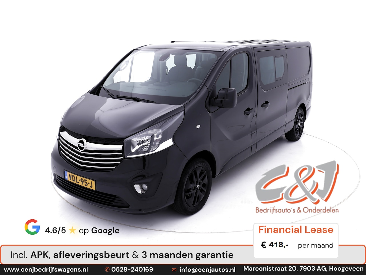 Opel Vivaro - 1.6 CDTI L2H1 Dubbele Cabine innovation leder navi cruise 145 pk lease 418,- p/md - AutoWereld.nl