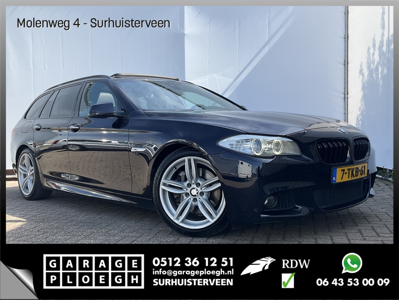 BMW 5-serie Touring - 525D M-Sport Automaat Pano Hud Trekhaak Leder Nav/Cam Voll.Onderhouden! - AutoWereld.nl