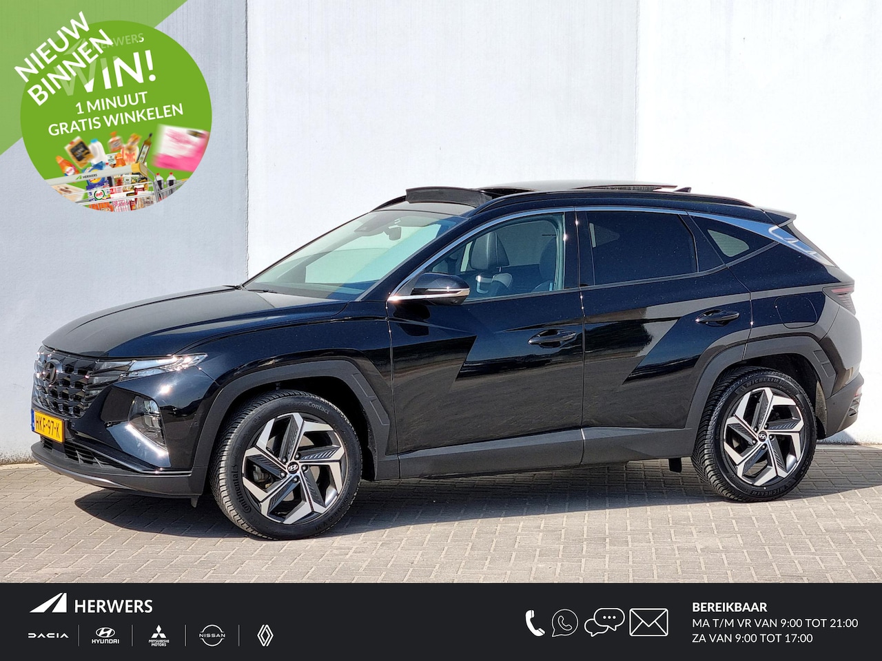 Hyundai Tucson - 1.6 T-GDI HEV Premium Sky 230PK Automaat / Elektrisch Schuif/-Kanteldak / Lederen Bekledin - AutoWereld.nl