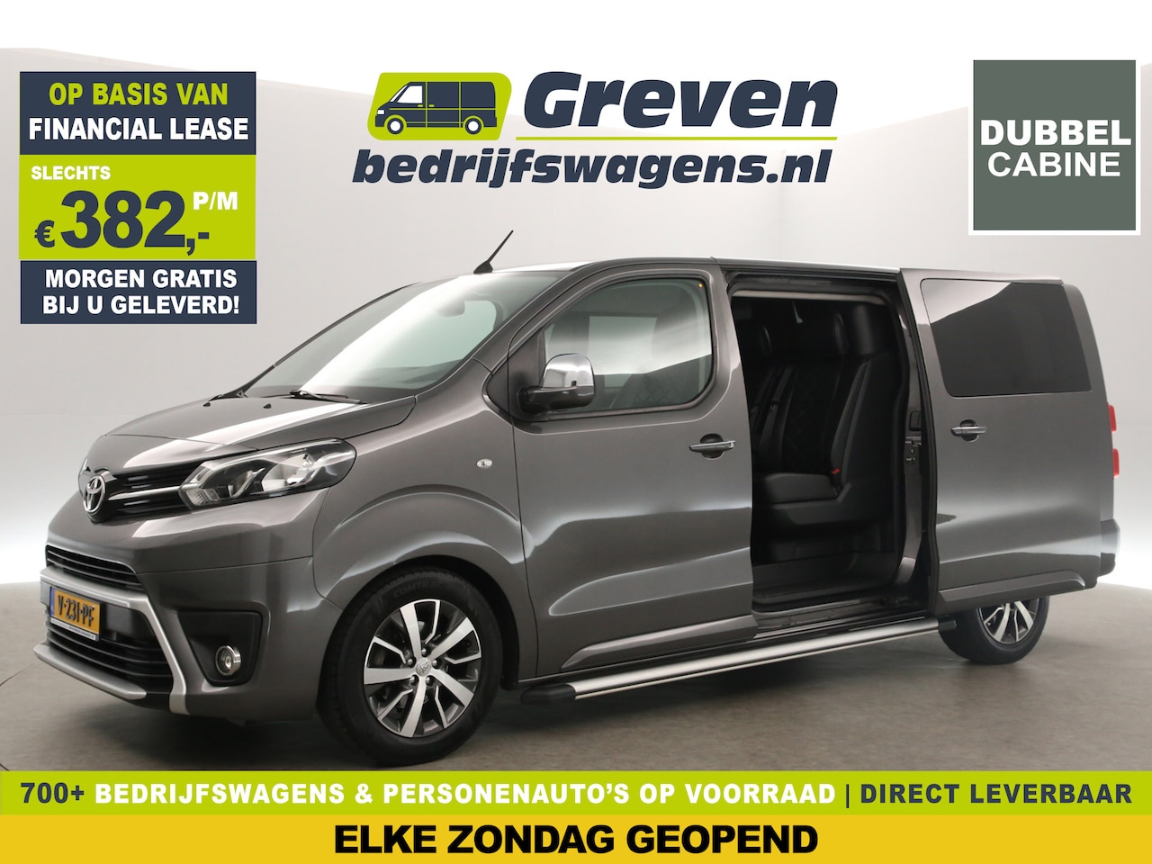 Toyota ProAce Worker - 2.0 D-4D L3H1 177PK Automaat | Dubbele Cabine | 5 Persoons | Airco Camera Cruise Leder Nav - AutoWereld.nl