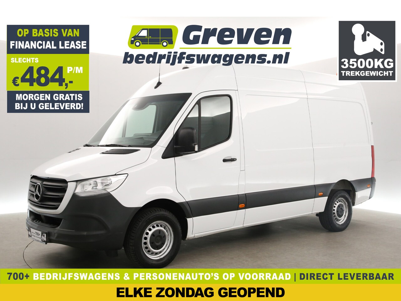 Mercedes-Benz Sprinter - 315 1.9 CDI L2H2 150PK 3500KG Trekgew. Automaat Airco Camera Cruise Carplay Navigatie Trek - AutoWereld.nl