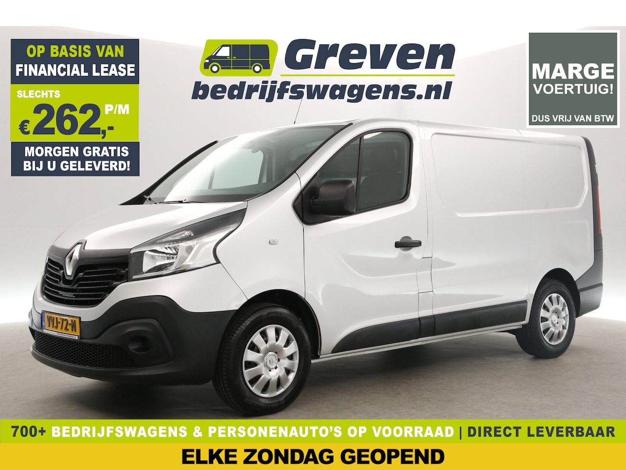 Renault Trafic - 1.6 dCi T27 L1H1 Marge Airco Cruise Navigatie Parkeersensoren Elektrpakket - AutoWereld.nl