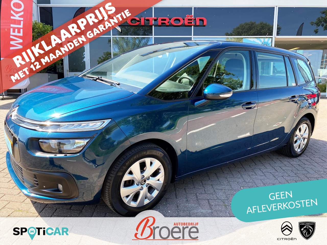Citroën Grand C4 SpaceTourer - 1.2 Turbo 130pk Selection 7-zits | trekhaak, parkeersensoren, 16 inch velgen, verw. voorst - AutoWereld.nl