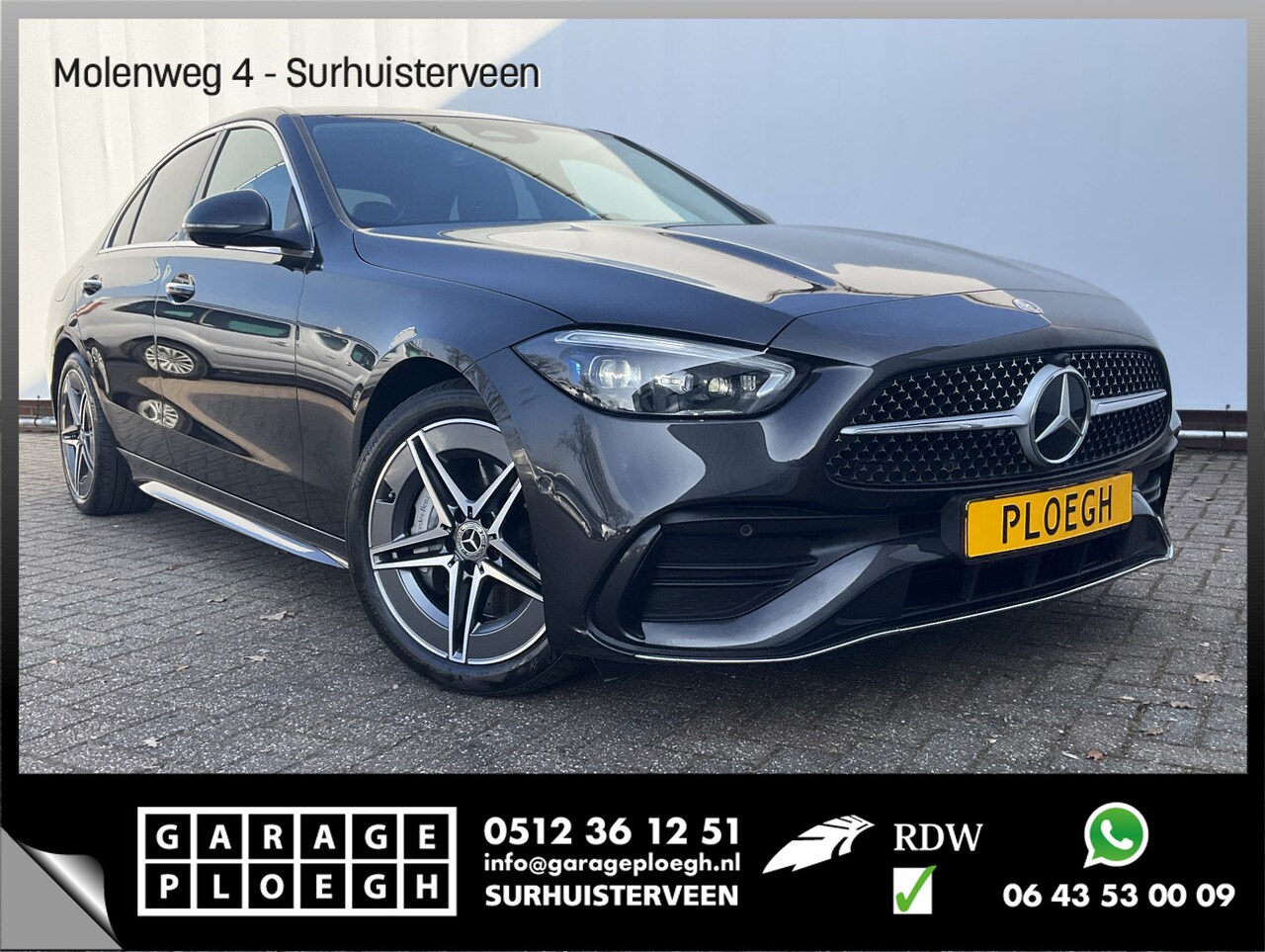 Mercedes-Benz C-klasse - 220 D AMG Line Stoel.electr.Verw Sfeerverl, Hybride Nieuwstaat Grafietgrijs metalliclak - AutoWereld.nl