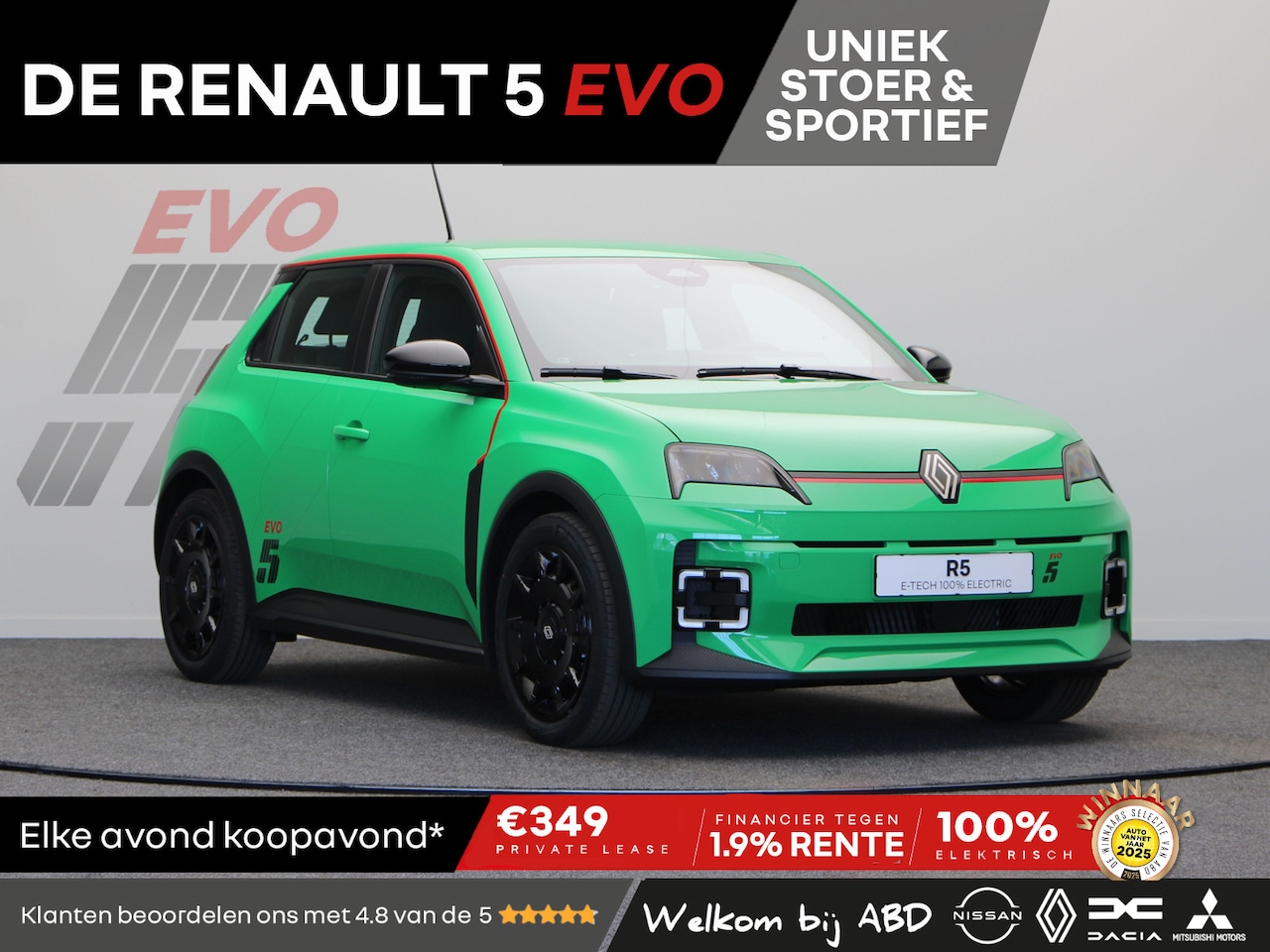 Renault 5 - EVO Urban Range 120pk 40 kWh | Exclusief bij ABD | Vol opties | Sportief design | Carbon | - AutoWereld.nl