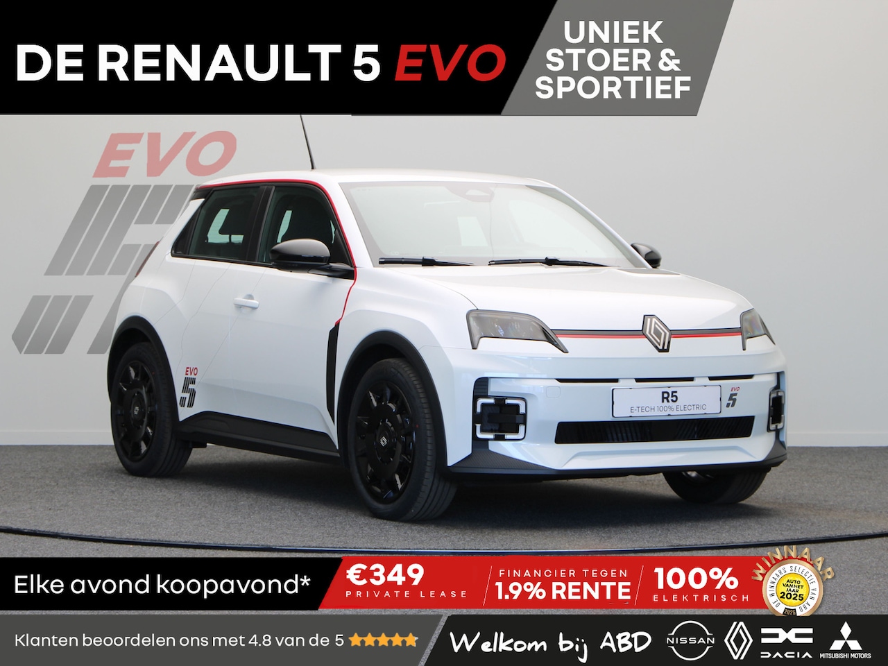 Renault 5 - EVO Urban Range 120pk 40 kWh | Exclusief bij ABD | Vol opties | Sportief design | Carbon | - AutoWereld.nl