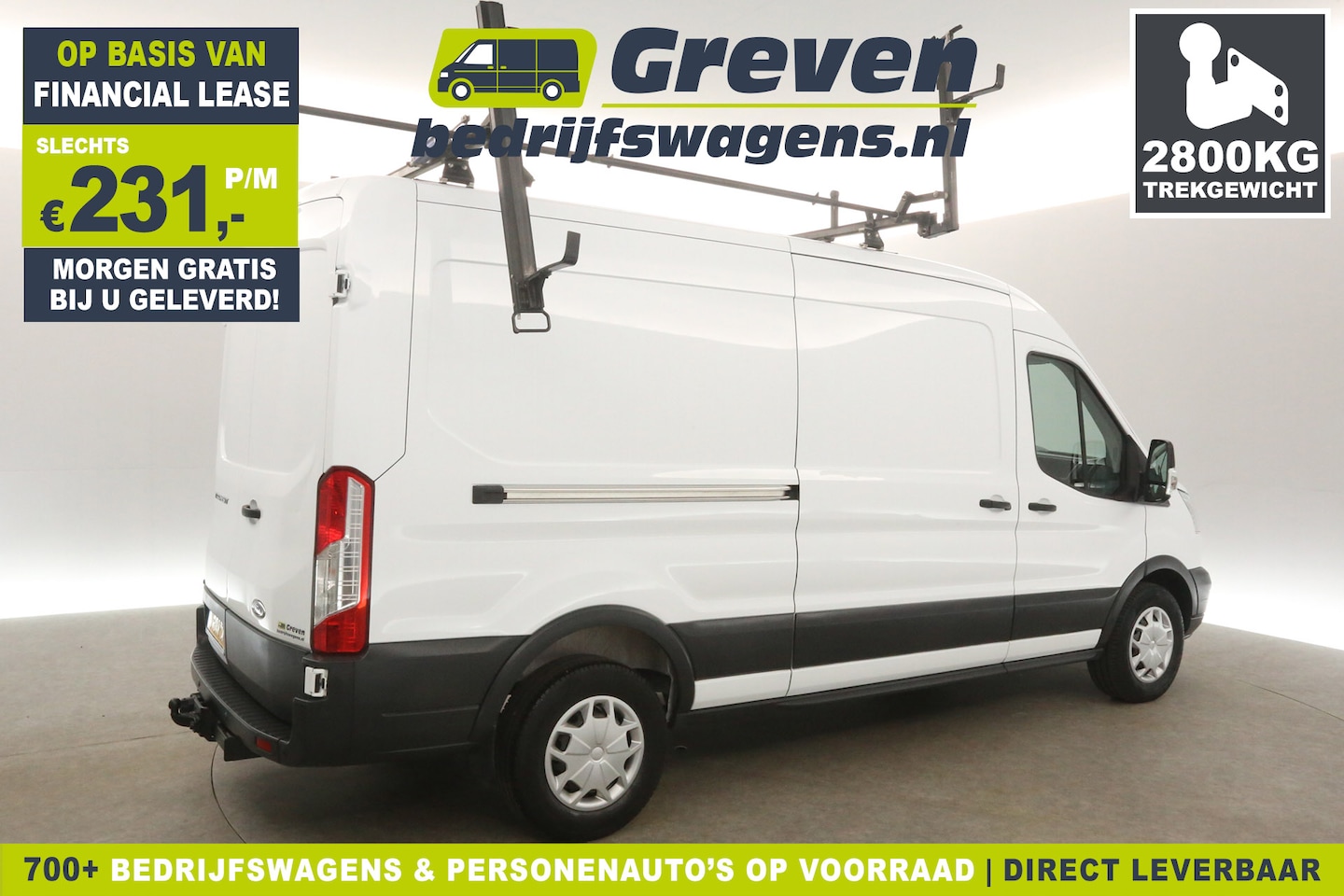 Ford Transit - 350 2.0 TDCI L3H2 2800KG Trekgew. Trekhaak Ladderlift Airco Cruise PDC 3 Persoons Elektrpa - AutoWereld.nl