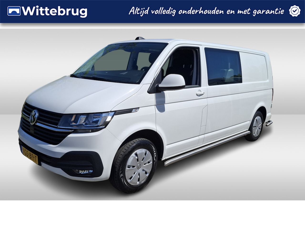 Volkswagen Transporter - 6.1- 2.0 TDI L2H1 Comfortline DC 150 pk - Dub.cabine / Navigatie / Trekhaak - AutoWereld.nl